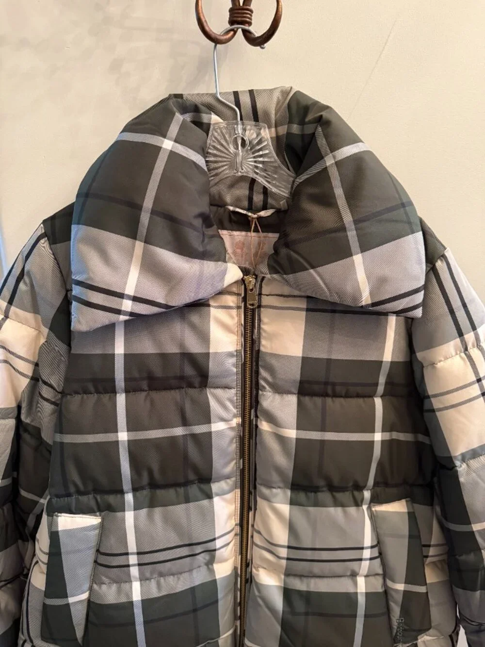 Barbour Germaine Tartan Quilted Puffer Jacket NWT Size 8